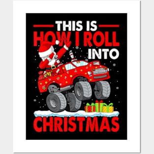 Christmas Pajama Dabbing Santa Claus Posters and Art